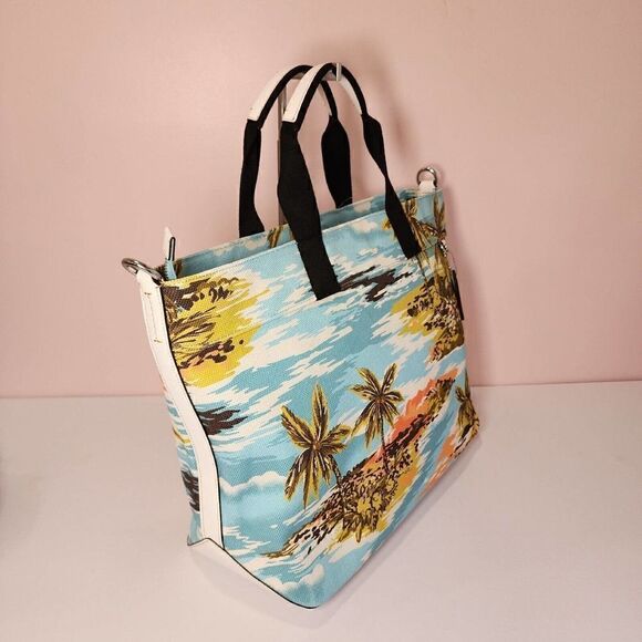NWT Coach CK261 MEN'S Canvas Tote 38 With Hawaiian Aloha Print - Picture 2 of 7